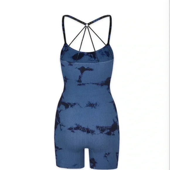 Pants - Avocado Strappy blue tie dye romper onesie M